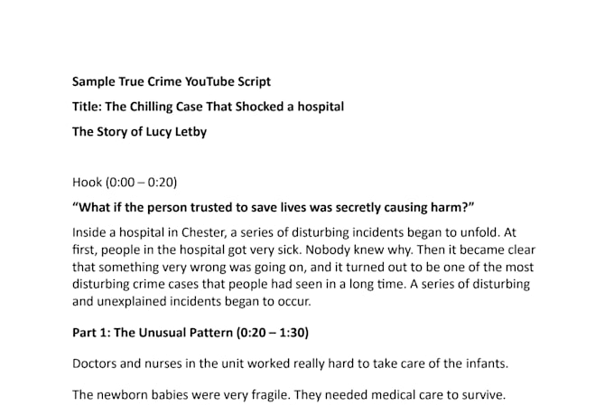 write engaging true crime stories and youtube crime scripts
